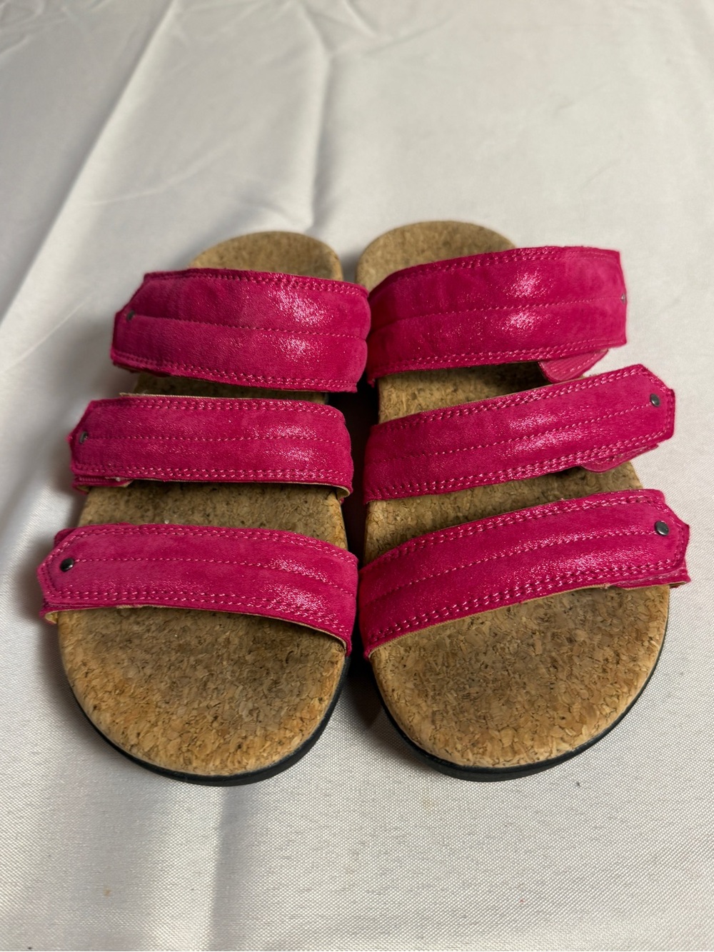 Revitalign Oasis Orthotic Slide Sandals Hot Pink Cork Sandals Size 7.5 - Picture 2 of 9